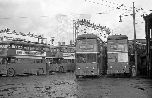 Manchester 1359 and 1318 (ONE 759 and ONE 718) Hyde Road Garage 31-Dec-1966