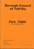 Taff-Ely fare table Sep-1979