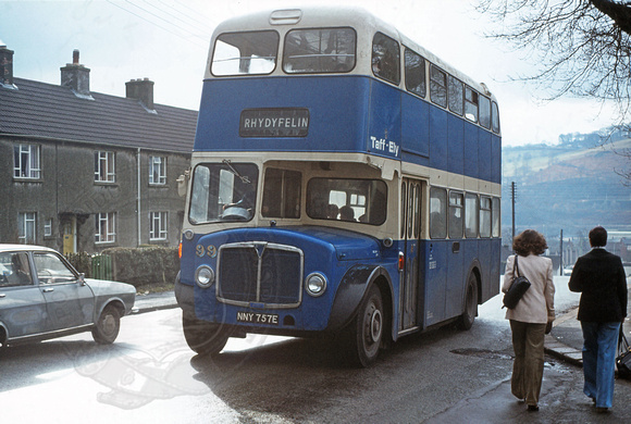 Taff-Ely 99 (NNY 757E) Rhydyfelin Duffryn Road 16-Feb-1980 Geoff Gould W8117