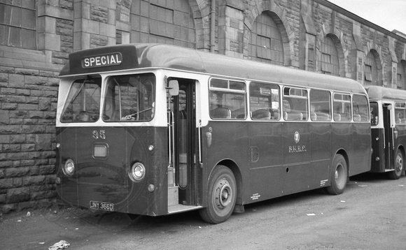 Pontypridd 95 (JNY 366D) Glyntaff depot 8-Jun-1967 John Kaye (John Boylett) 315-30